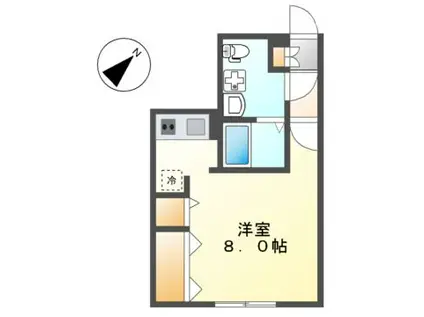 ブランシェ覚王山(ワンルーム/2階)の間取り写真