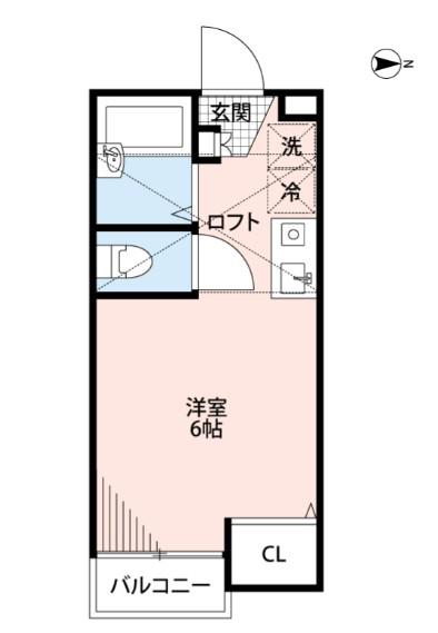 ジェミニファースト(1K/2階)の間取り写真