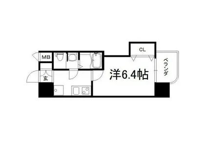 サムティ大阪CITY ウエスト(1K/11階)の間取り写真