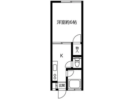 ヴィラ相模原(1K/2階)の間取り写真