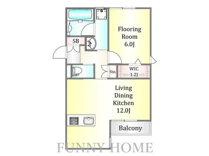 船橋3丁目メゾン西棟(1LDK/2階)の間取り写真