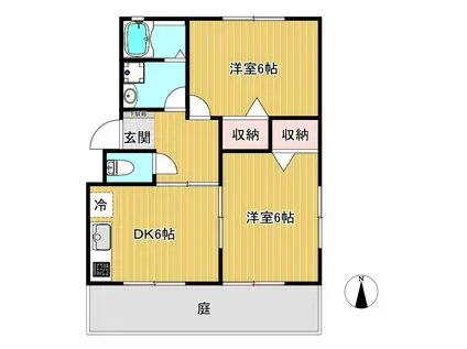 インメイトひばりが丘(2DK/1階)の間取り写真