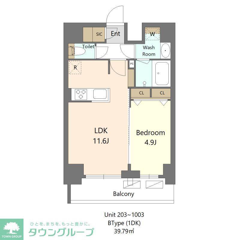 S-RESIDENCE新宿早稲田AVELIS(1LDK/12階)の間取り写真