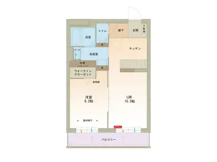 ハートフル ウェルビング(1LDK/3階)の間取り写真