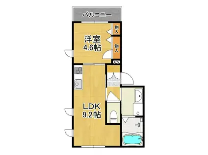 リオン南大泉(1LDK/1階)の間取り写真