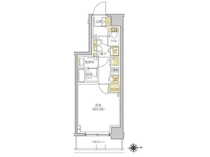 グレーシアフィット羽沢横浜国大(1K/5階)の間取り写真