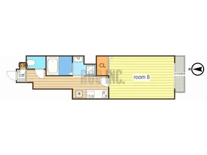 FONTANAーフォンターナ(1K/1階)の間取り写真