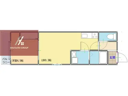 エムグレース平野(1LDK/2階)の間取り写真
