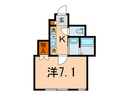 CASA COLLINE2(1K/1階)の間取り写真