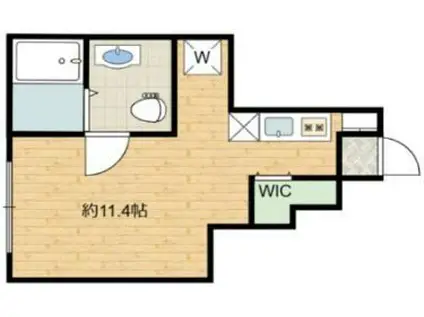 デュアルパークス東大井(ワンルーム/1階)の間取り写真