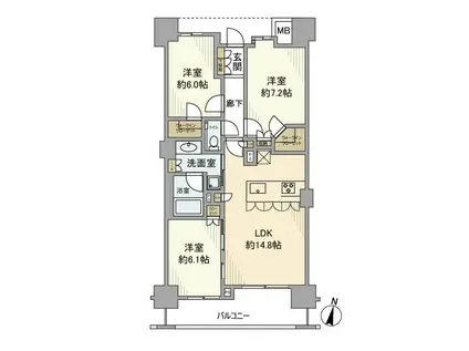 アトラス品川中延(3LDK/1階)の間取り写真
