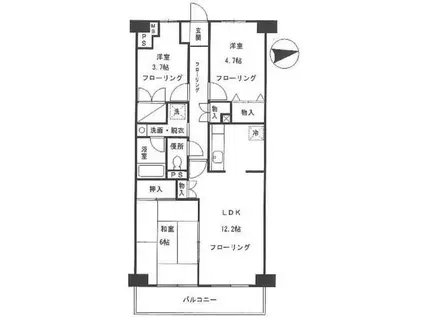 ア・クール杉原(3LDK/1階)の間取り写真
