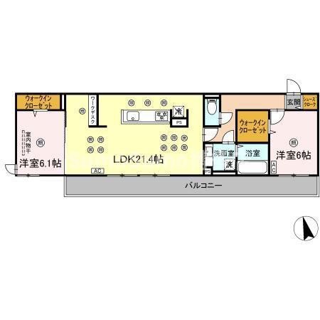 リトルノナチカ(2LDK/2階)の間取り写真