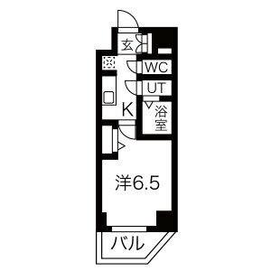 メイクス上前津III(1K/12階)の間取り写真