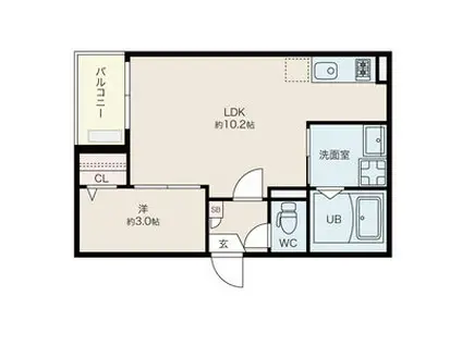 JACK DAIEIJII(1LDK/3階)の間取り写真