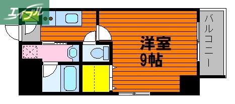 LE CUBE富田町(1K/2階)の間取り写真