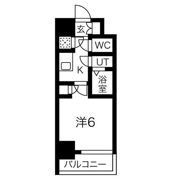 レジュールアッシュOSAKAデイフィール(1K/10階)の間取り写真