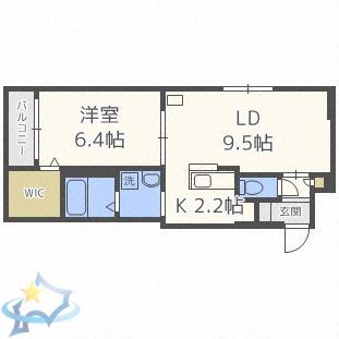 グランスター8(1LDK/4階)の間取り写真
