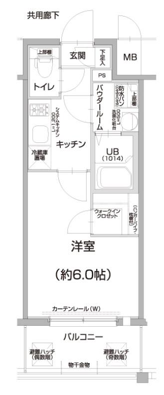 エスリード大阪城(1K/3階)の間取り写真