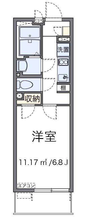 ミオラヴィラ(1K/2階)の間取り写真