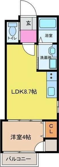 ココパイン(1LDK/1階)の間取り写真