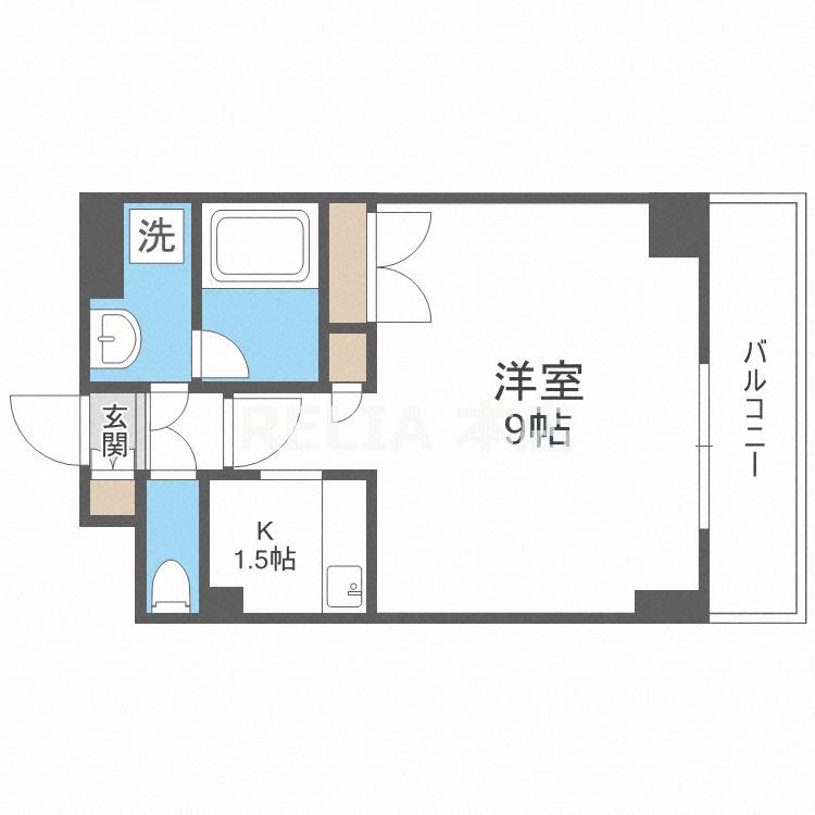 コーポYAHATAナンバ元町(1K/7階)の間取り写真