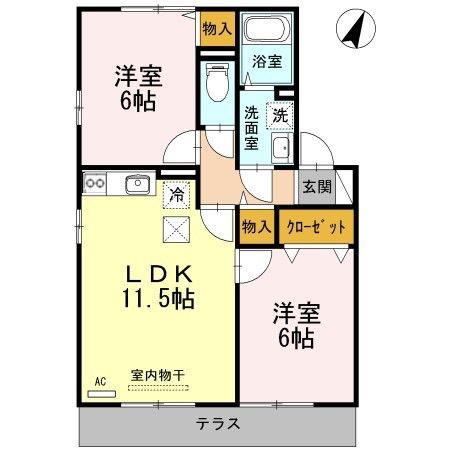 フィアホイザードリット(2LDK/1階)の間取り写真
