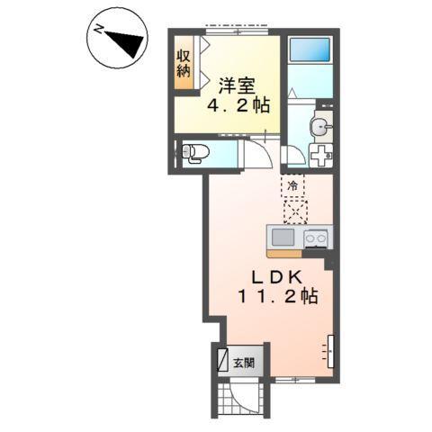 丹波篠山市中野アパート(1LDK/1階)の間取り写真