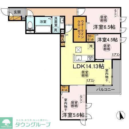 チェントラーレ(3LDK/1階)の間取り写真