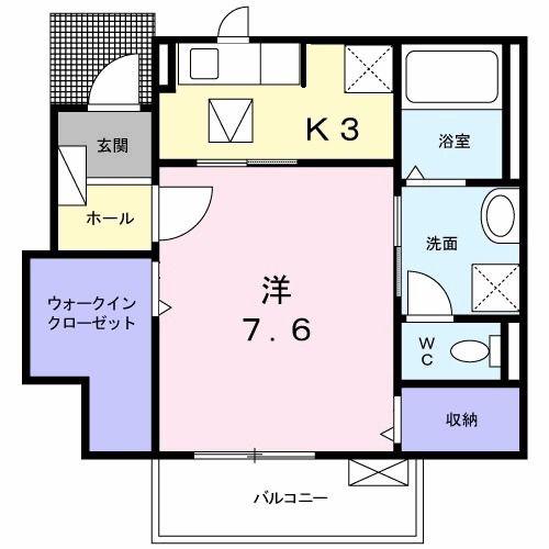 アゼリア美堀(1K/1階)の間取り写真