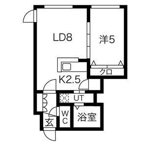 エスペランザヴィラ(1LDK/3階)の間取り写真
