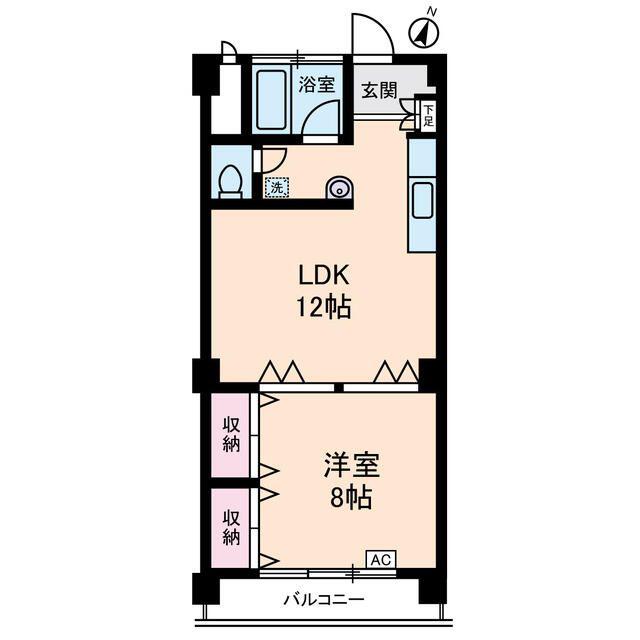 ステラコート大山(1LDK/2階)の間取り写真