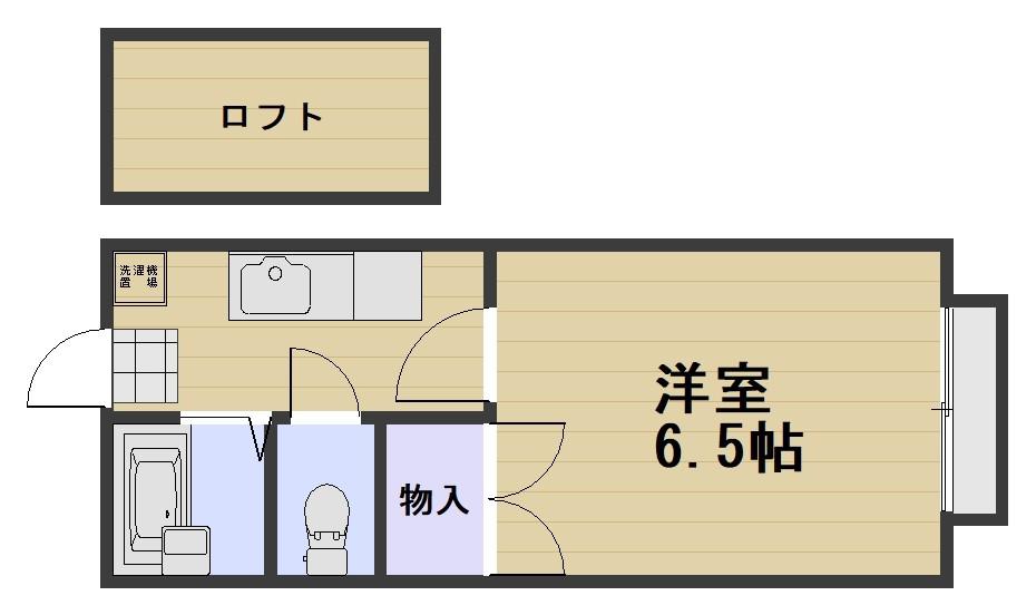 メゾンドゥクロワ(1K/1階)の間取り写真