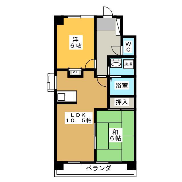 ピアニイ(2LDK/4階)の間取り写真