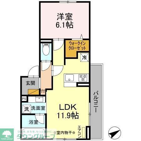 K・TH(1LDK/3階)の間取り写真