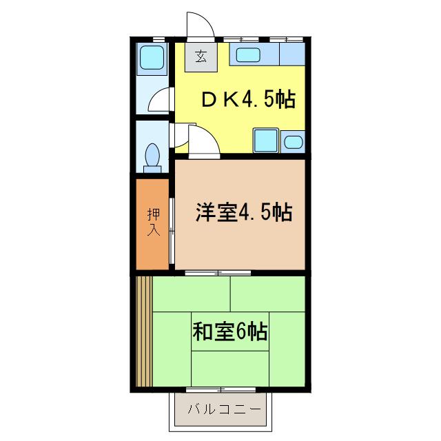 栄マンション(2DK/2階)の間取り写真
