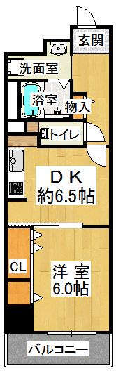 西鈴蘭台シティコート(1DK/10階)の間取り写真
