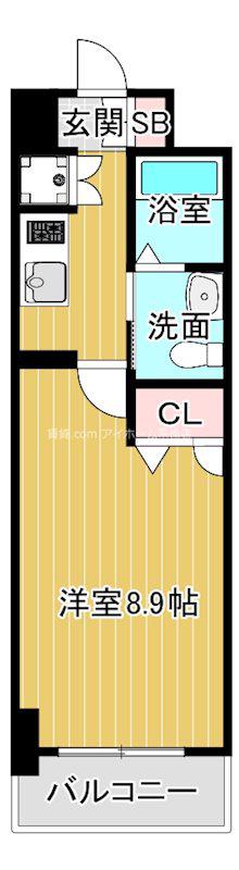 レジデンス京橋スクエア(1K/5階)の間取り写真