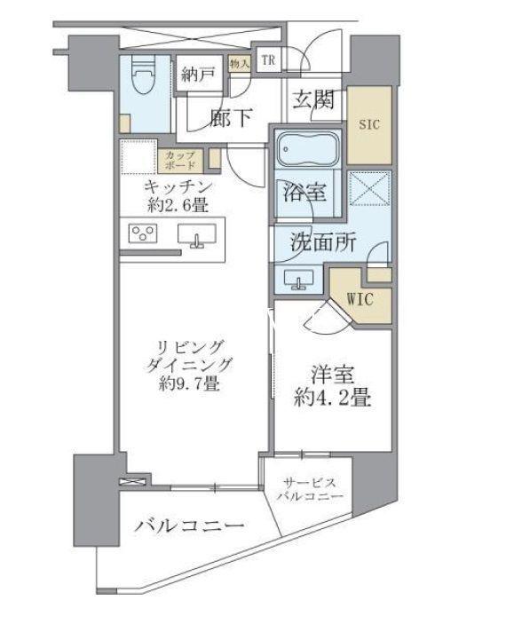 ブリリアザ・タワー東京八重洲アベニュー(1LDK/23階)の間取り写真