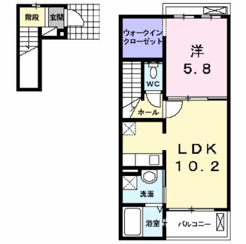 グット プレイスII(1LDK/2階)の間取り写真