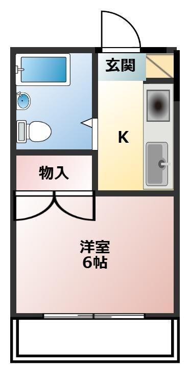 カーサモンテブランカ(1K/2階)の間取り写真