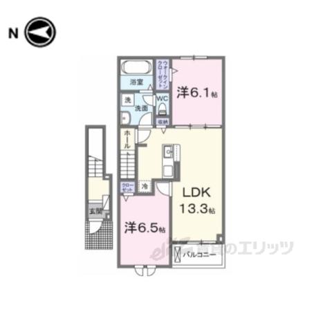 アルモニー(2LDK/2階)の間取り写真