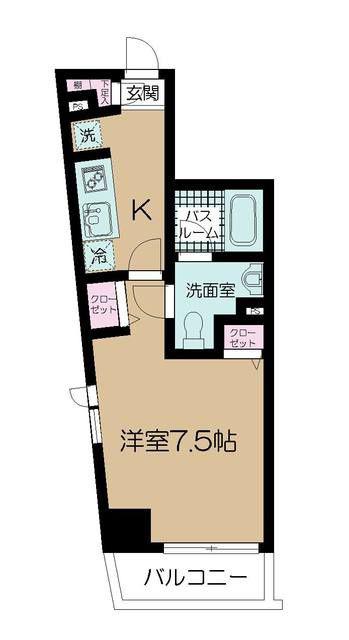 CREVISTA板橋桜川(1K/2階)の間取り写真