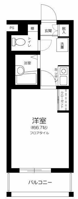 ザ・ハウス中野坂上(1K/3階)の間取り写真