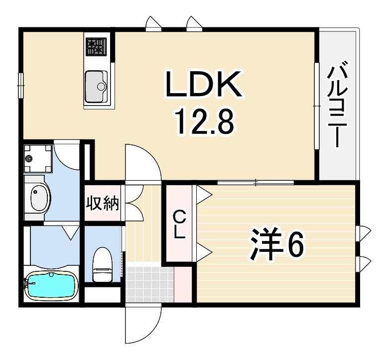 ネオメゾン東灘(1LDK/1階)の間取り写真