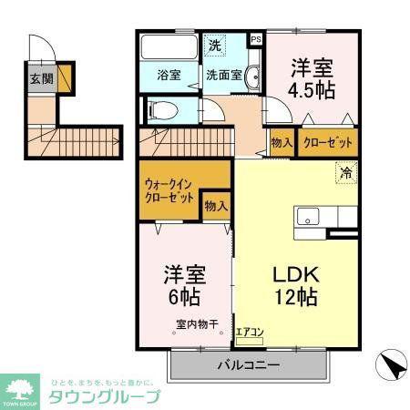 アンジュール芝山(2LDK/1階)の間取り写真
