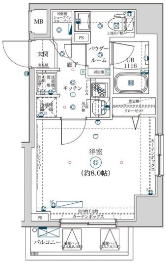 スクエアシティ東京保谷(1K/3階)の間取り写真