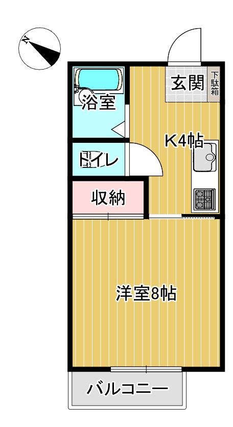 キャッスル345(1K/1階)の間取り写真