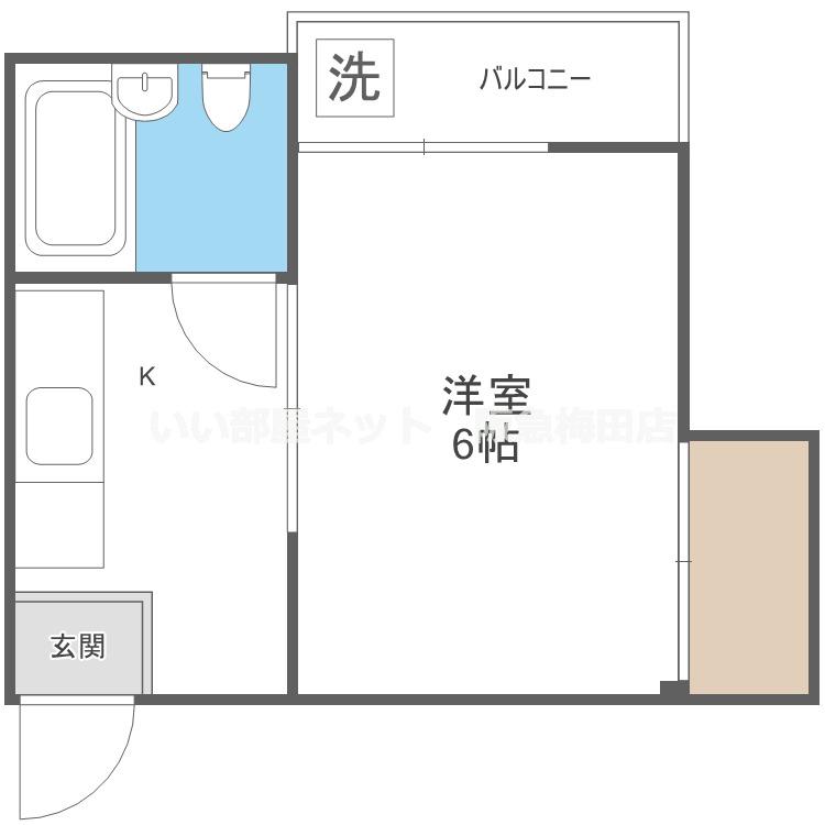 第二友マンション(1K/2階)の間取り写真