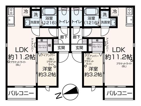 PENTAS久留米(1LDK/3階)の間取り写真